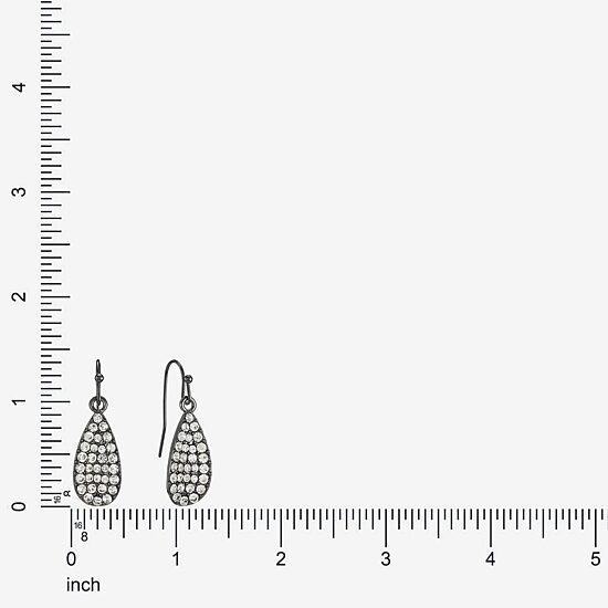 Liz Claiborne Womens Gray Glass Drop Earrings