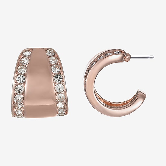 Liz Claiborne Womens Glass 18.7mm Hypoallergenic Hoop Earrings