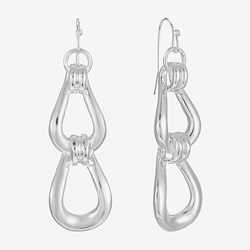 Liz Claiborne Womens Drop Earrings In Silver