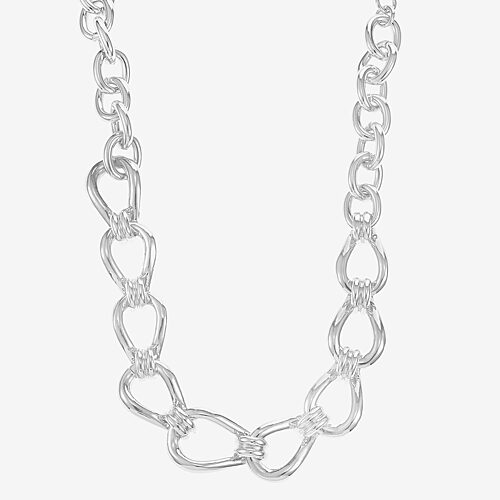 Liz Claiborne Womens 17 Inch Collar Necklace In Silver