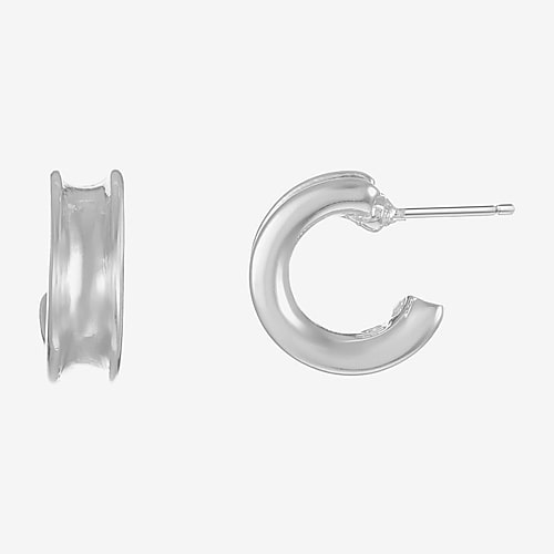 Liz Claiborne Womens 11mm Hypoallergenic Hoop Earrings In Silver