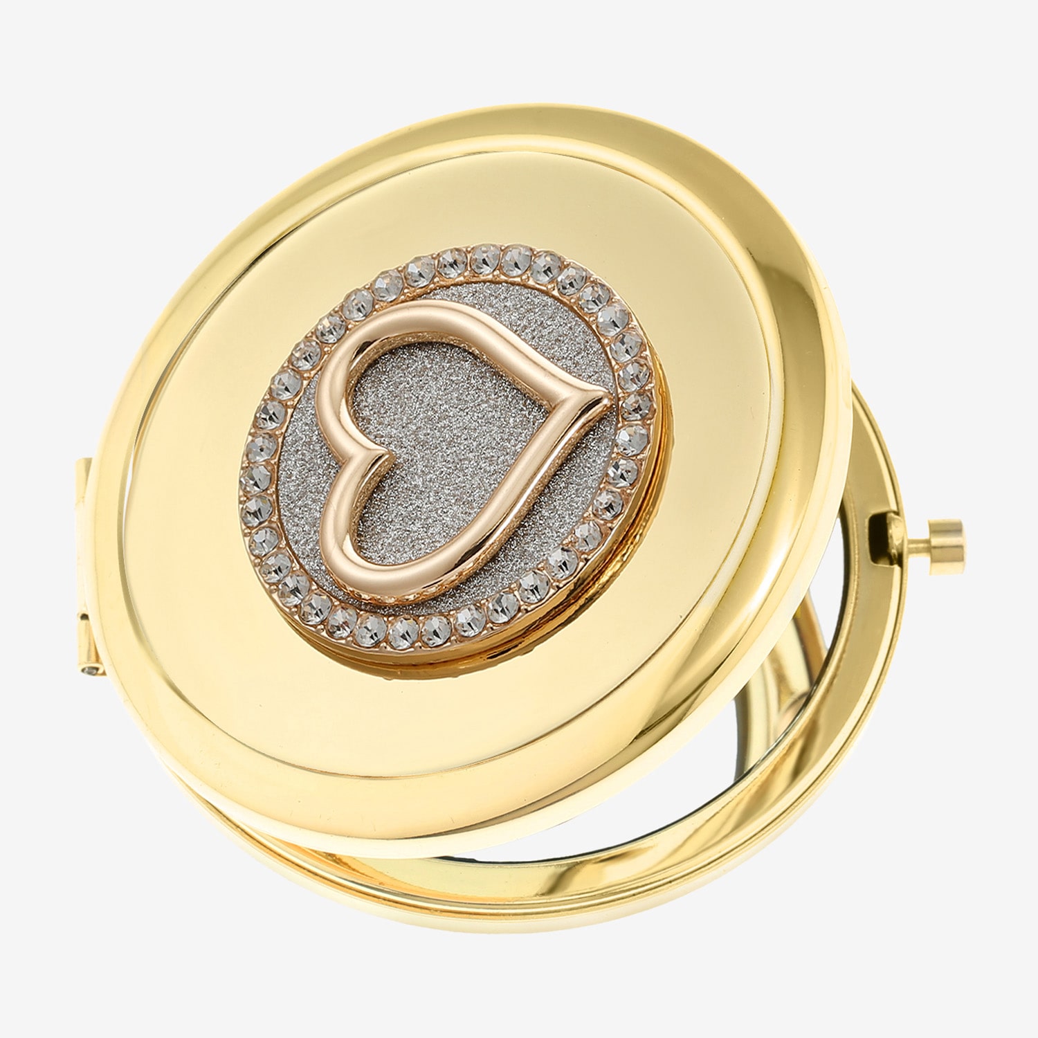 Monet Jewelry Initial Gold Tone Heart Compact Mirror