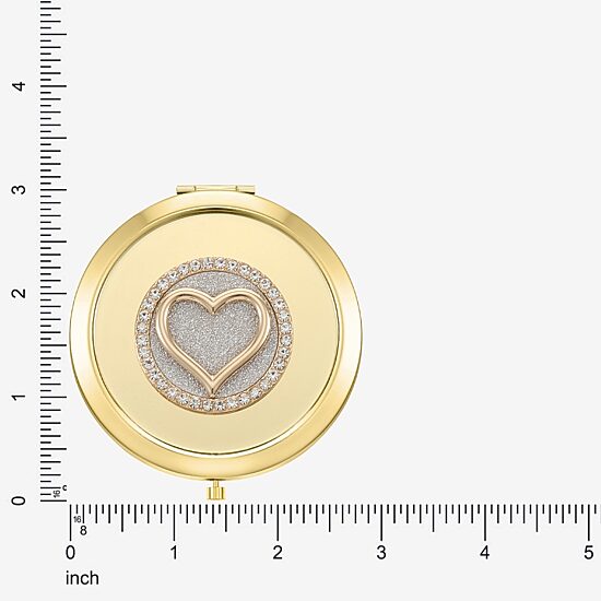 Monet Jewelry Initial Gold Tone Heart Compact Mirror