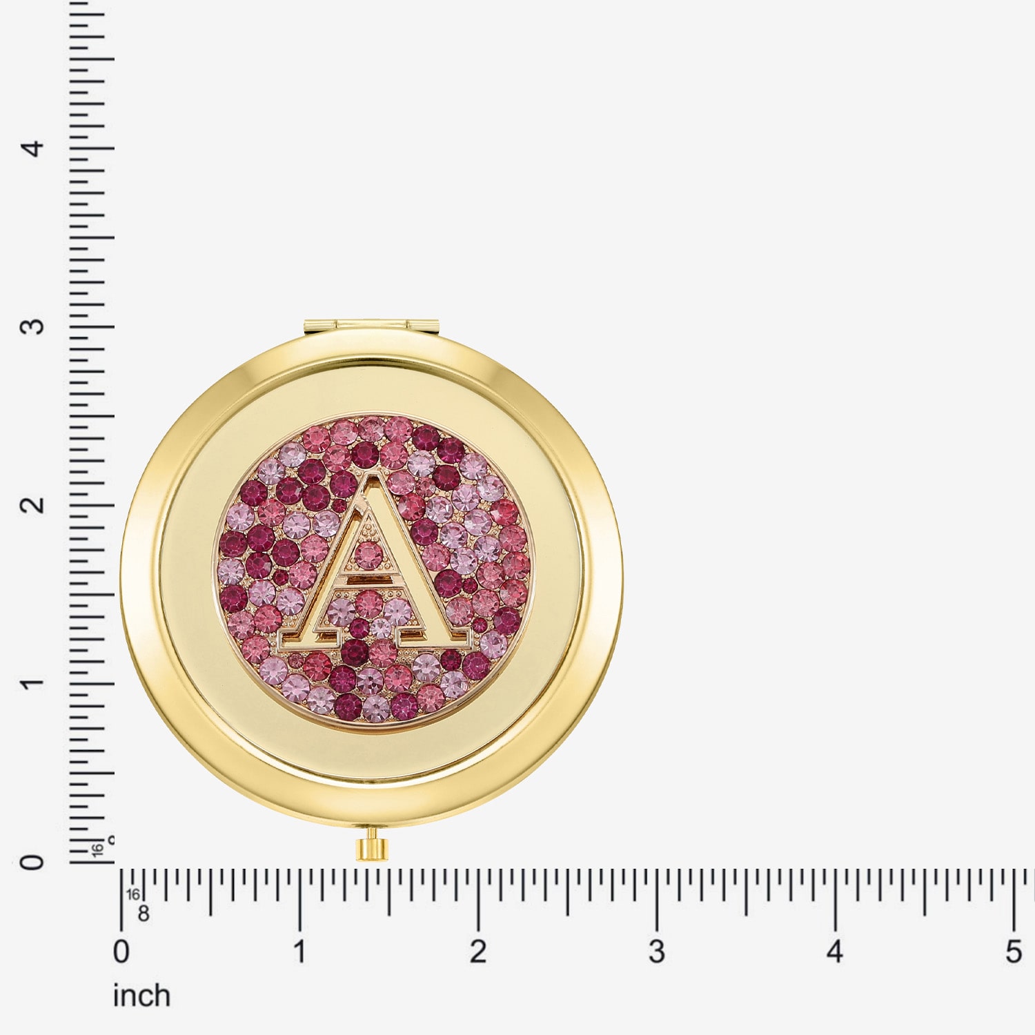 Monet Jewelry Initial Gold Tone Round Compact Mirror
