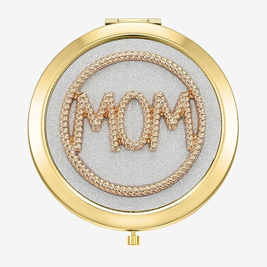 Monet Jewelry Mom Gold Tone Compact Mirror
