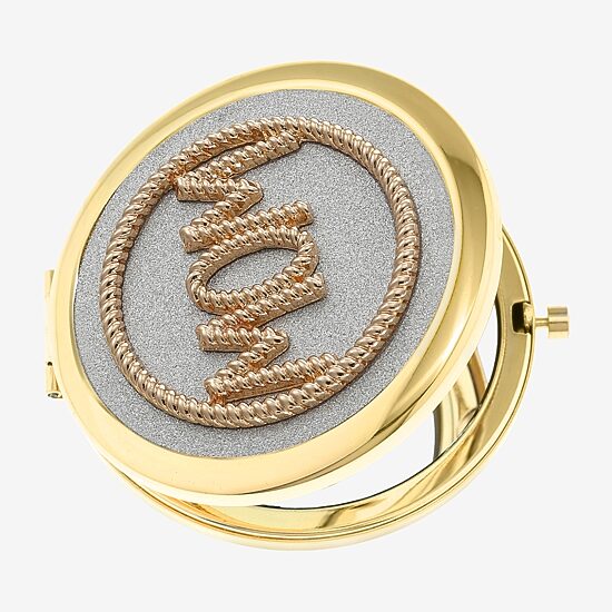 Monet Jewelry Mom Gold Tone Compact Mirror