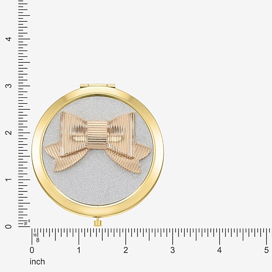 Monet Jewelry Gold Tone Bow Compact Mirror
