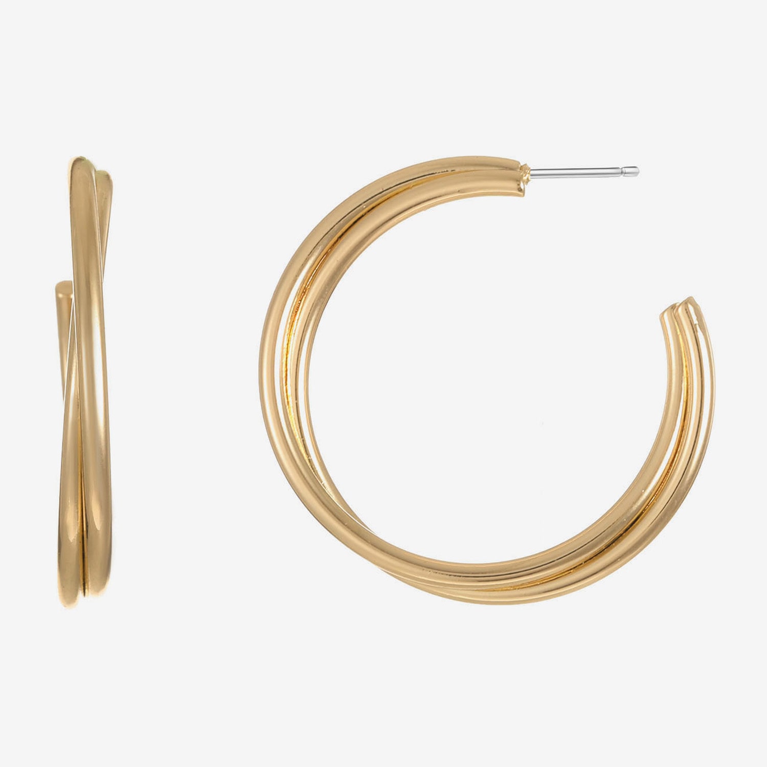 Liz Claiborne Womens 34mm Hypoallergenic Hoop Earrings
