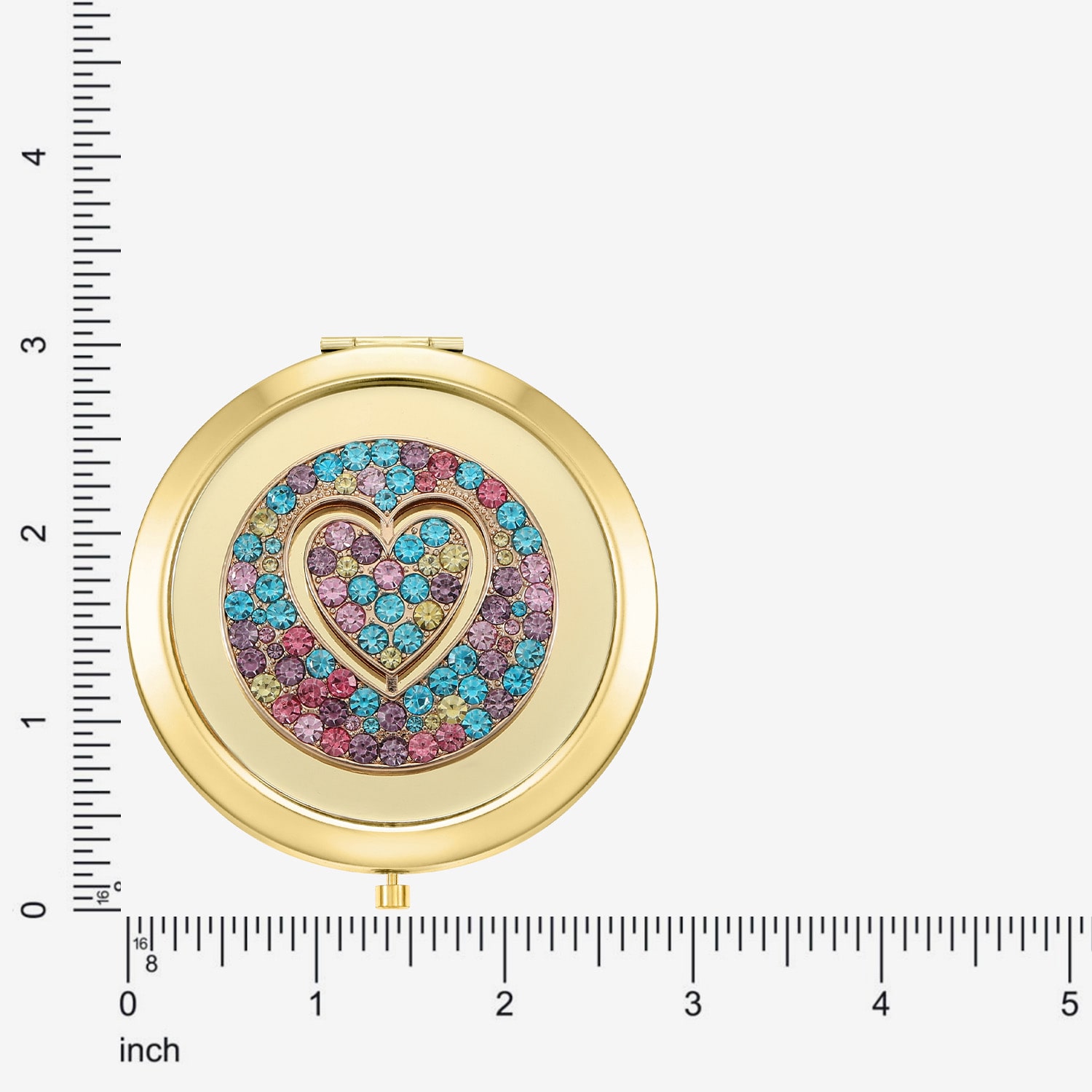Monet Jewelry Gold Tone Round Compact Mirror