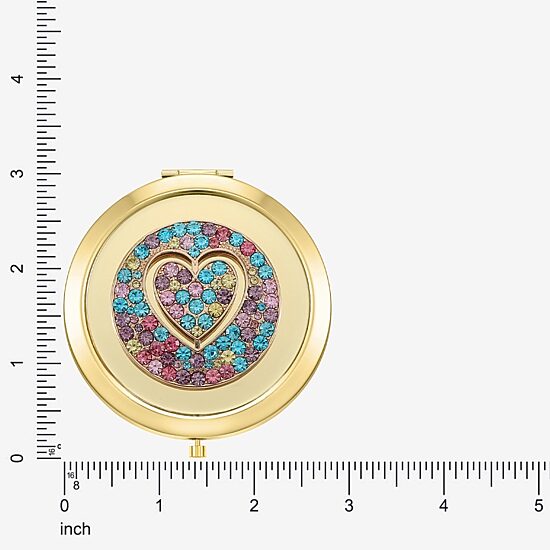 Monet Jewelry Gold Tone Round Compact Mirror