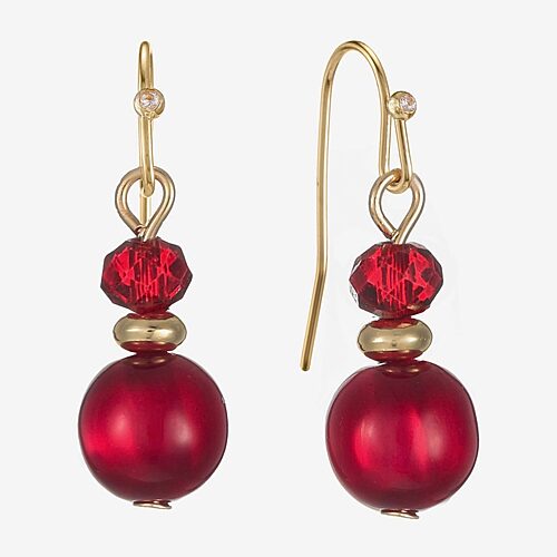 Liz Claiborne Womens Drop Earrings In Red