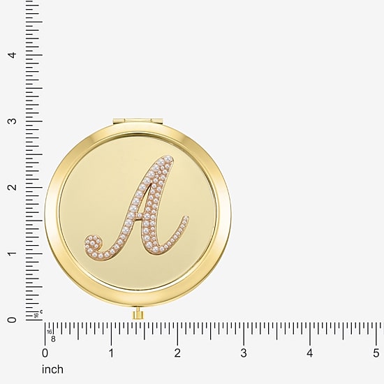 Monet Jewelry Initial Gold Tone Compact Mirror