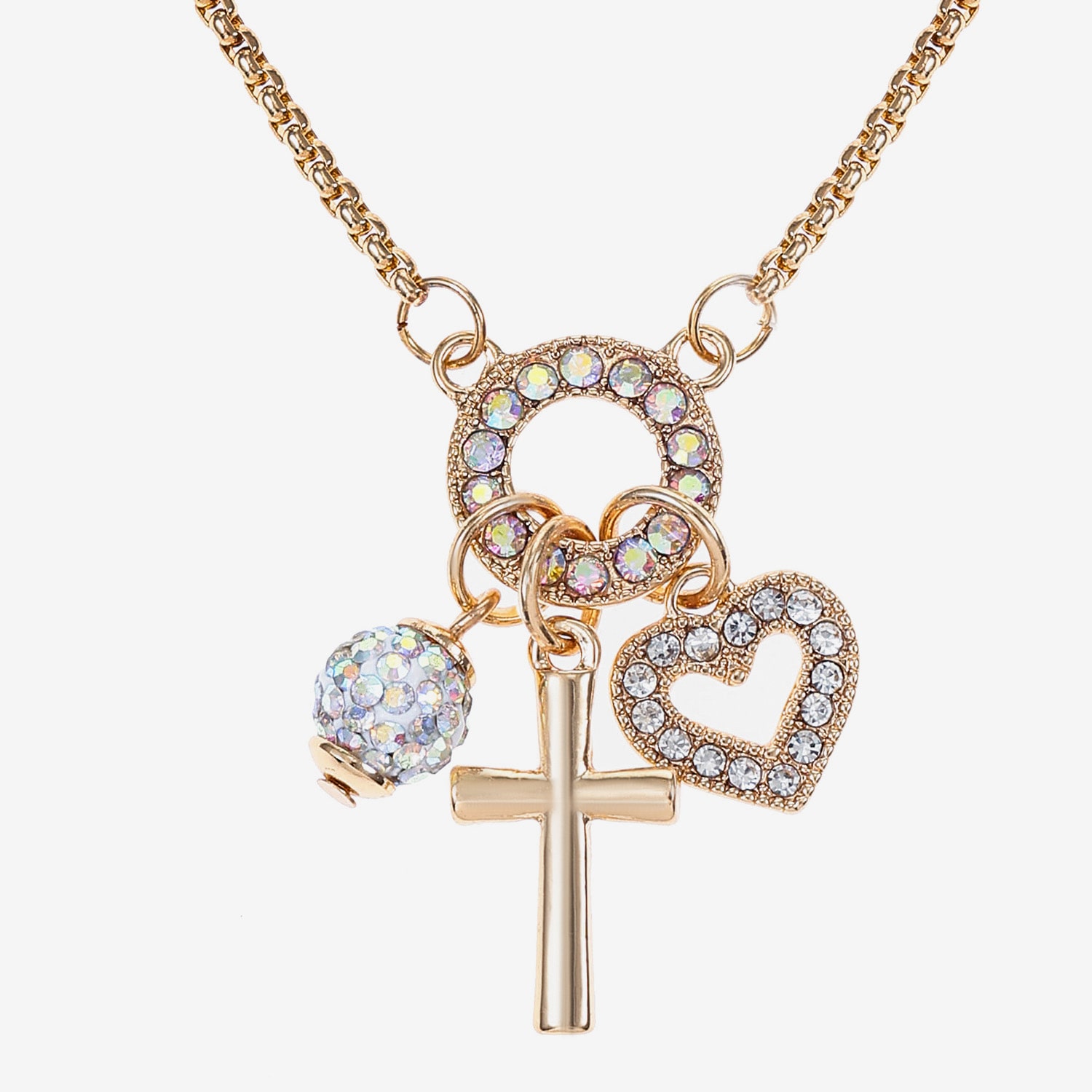 Monet Jewelry Womens Glass Cross 2-pc. Jewelry Set
