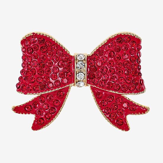 Monet Jewelry Red Glass Pin