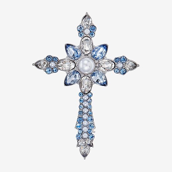 Monet Jewelry Blue Glass Pin