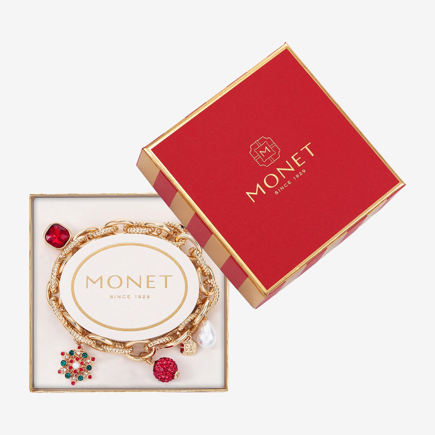 Monet Jewelry Womens Multi Color Glass Stretch Bracelet