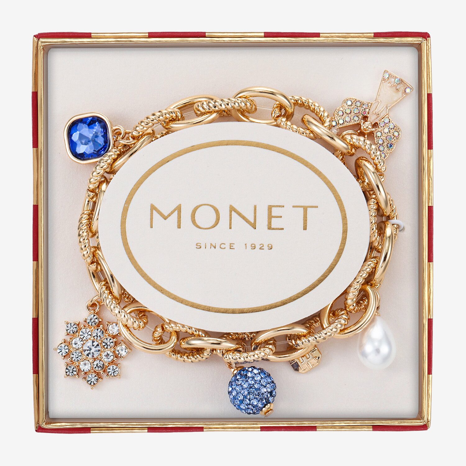 Monet Jewelry Womens Multi Color Glass Angel Stretch Bracelet