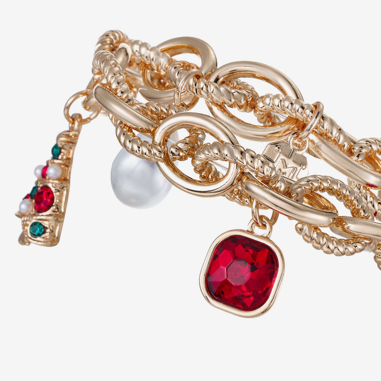 Monet Jewelry Womens Multi Color Glass Stretch Bracelet