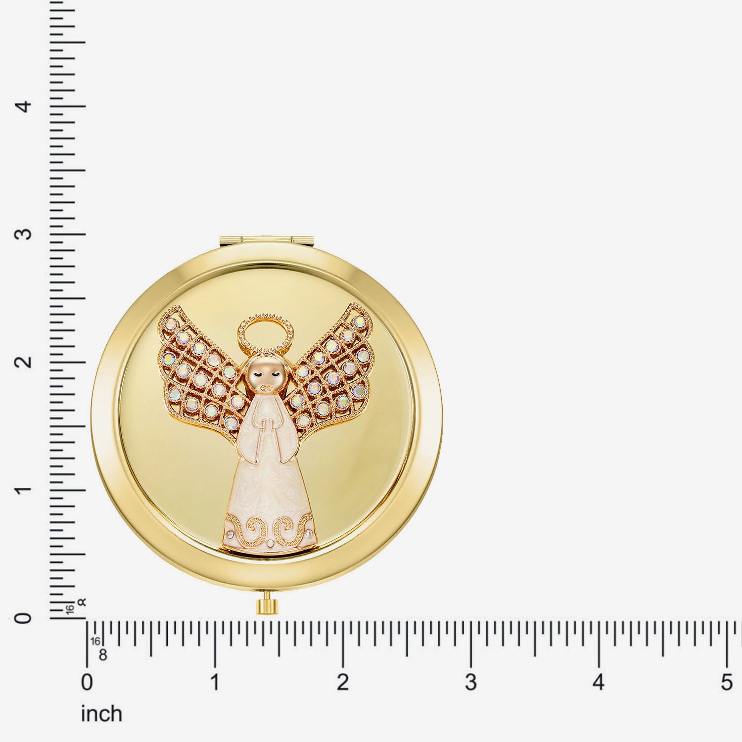 Monet Jewelry Gold Tone Angel Compact Mirror