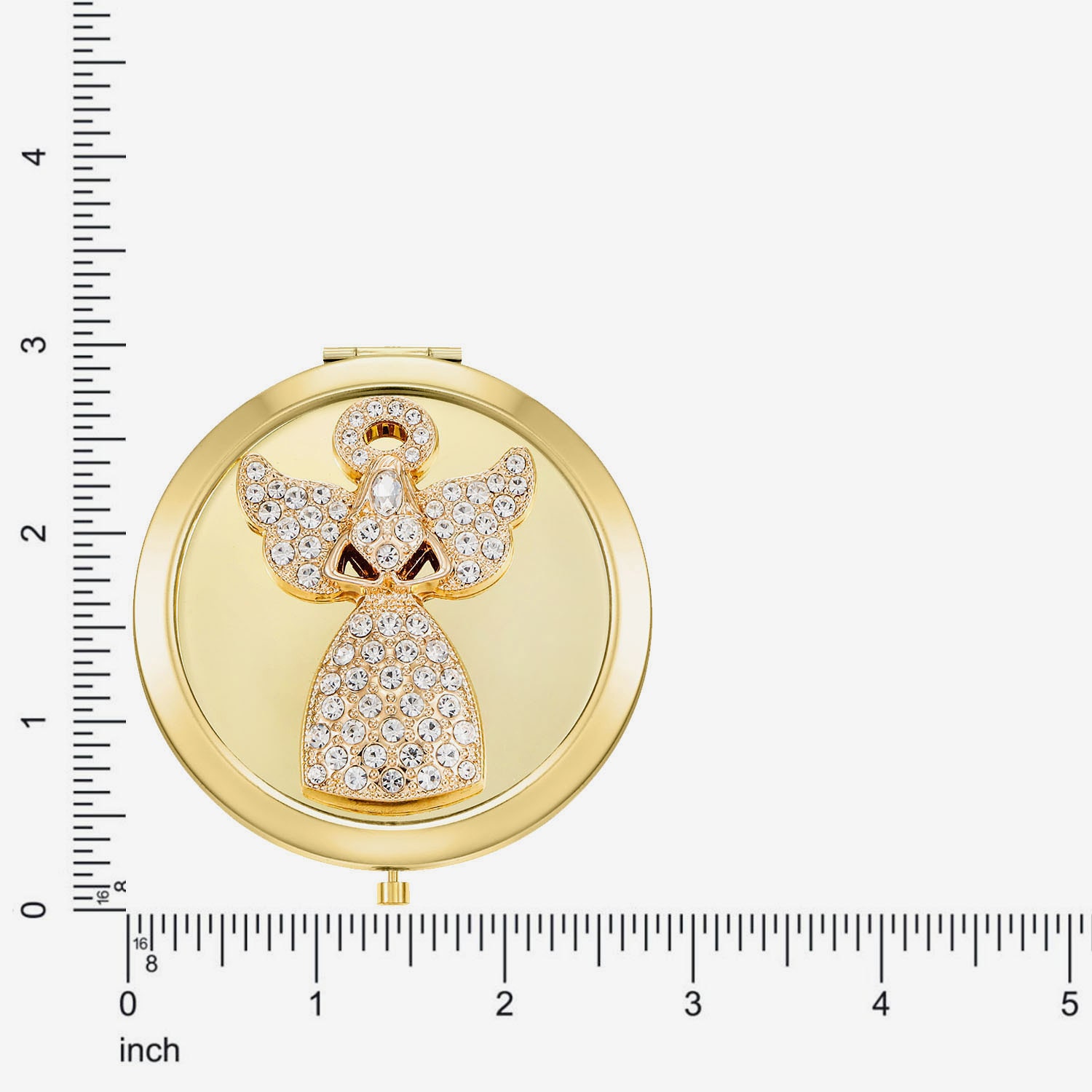Monet Jewelry Gold Tone Angel Compact Mirror