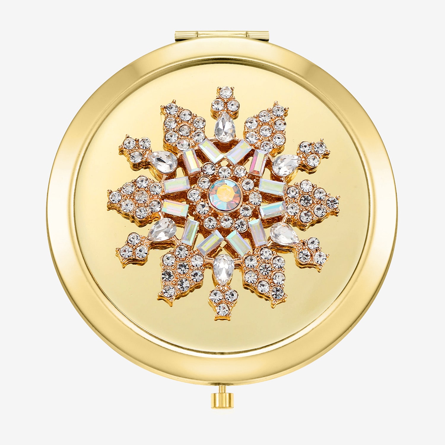 Monet Jewelry Gold Tone Snowflake Compact Mirror