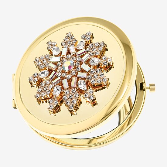 Monet Jewelry Gold Tone Snowflake Compact Mirror
