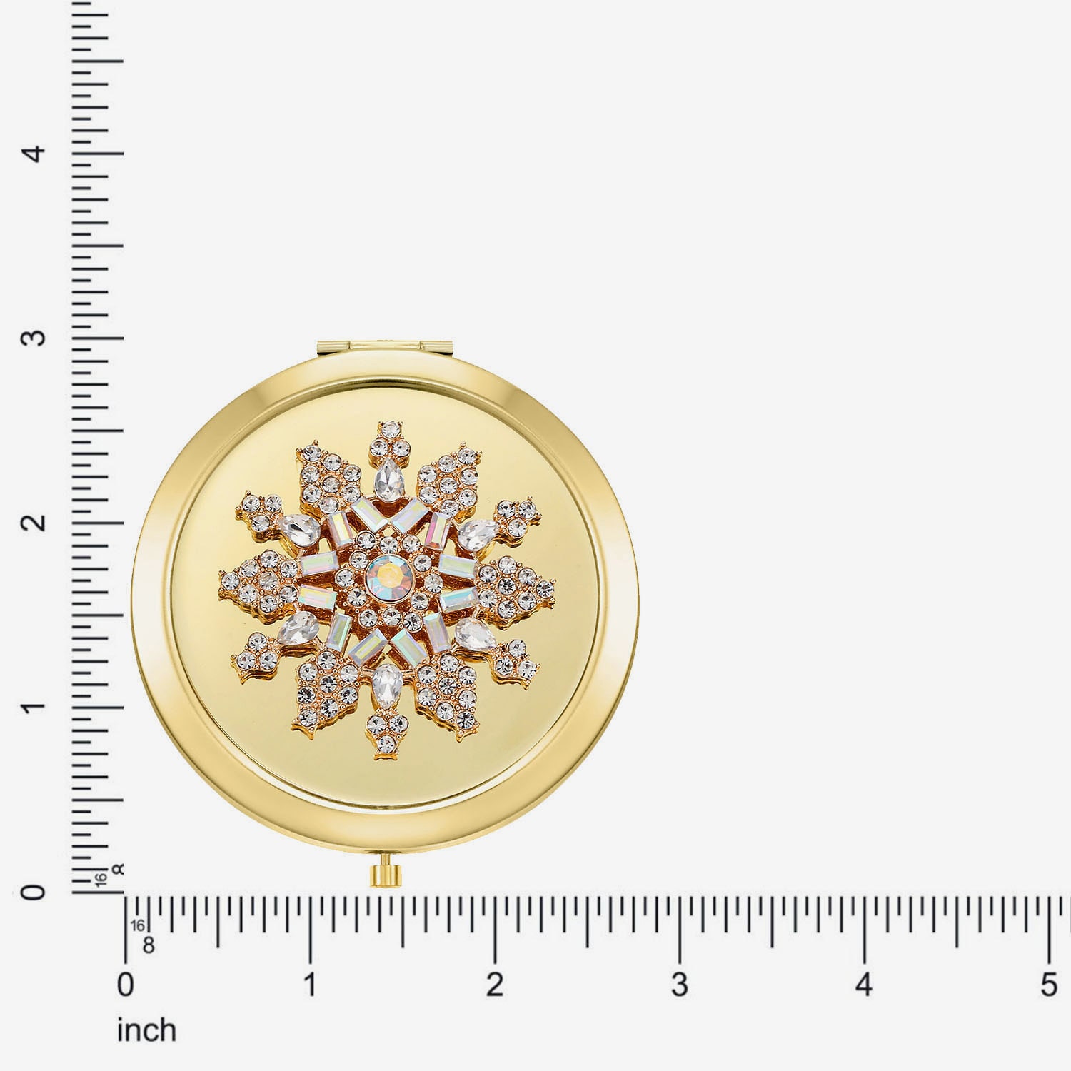 Monet Jewelry Gold Tone Snowflake Compact Mirror
