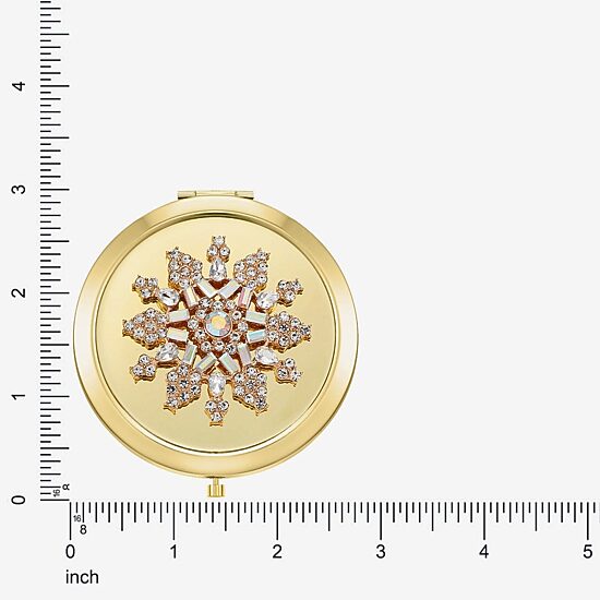 Monet Jewelry Gold Tone Snowflake Compact Mirror