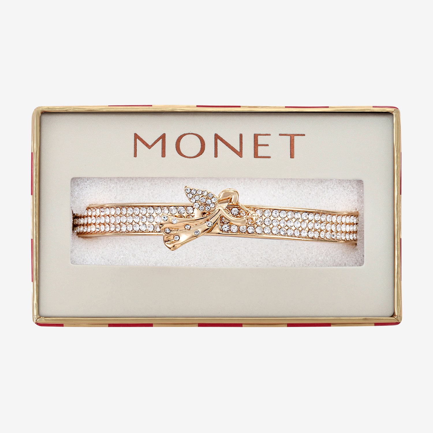 Monet Jewelry Womens Glass Angel Bangle Bracelet