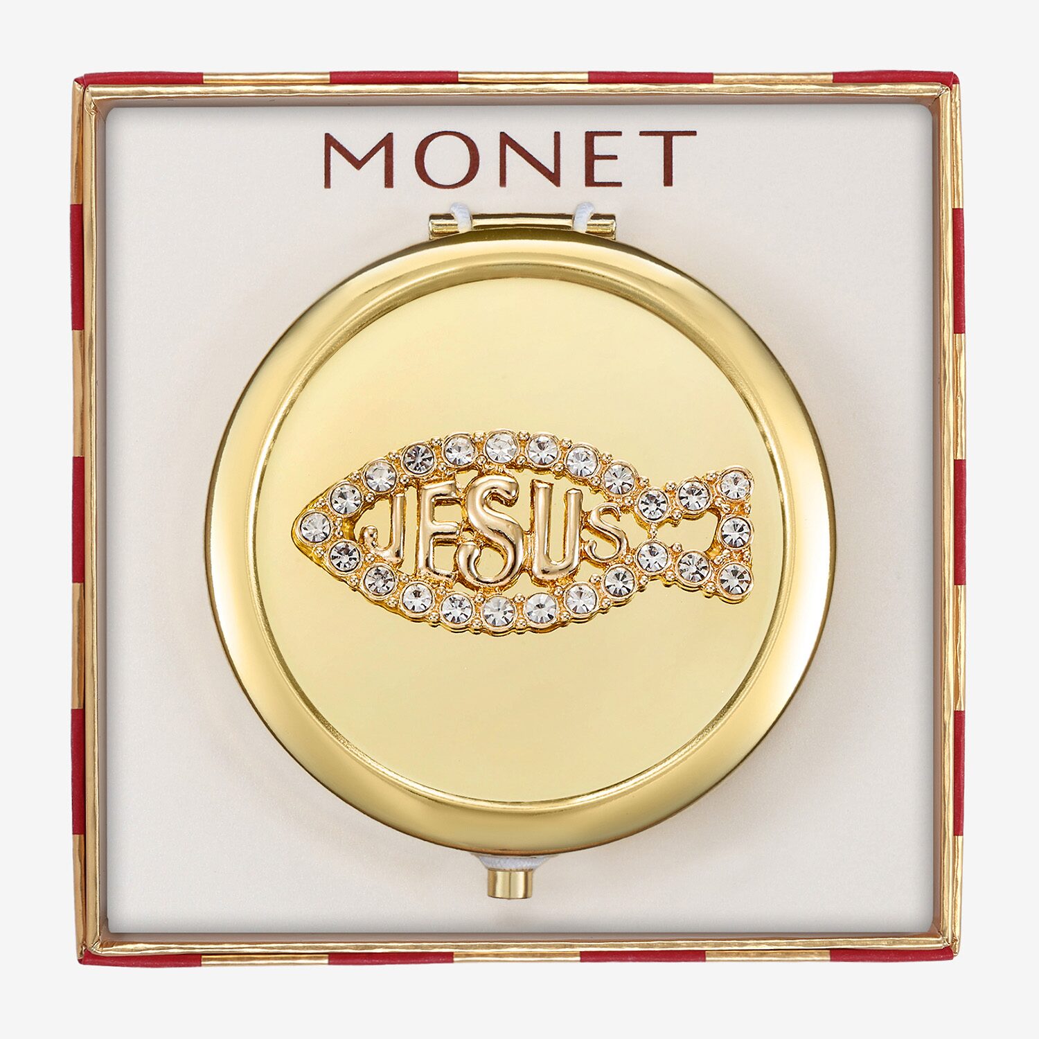 Monet Jewelry Gold Tone Compact Mirror