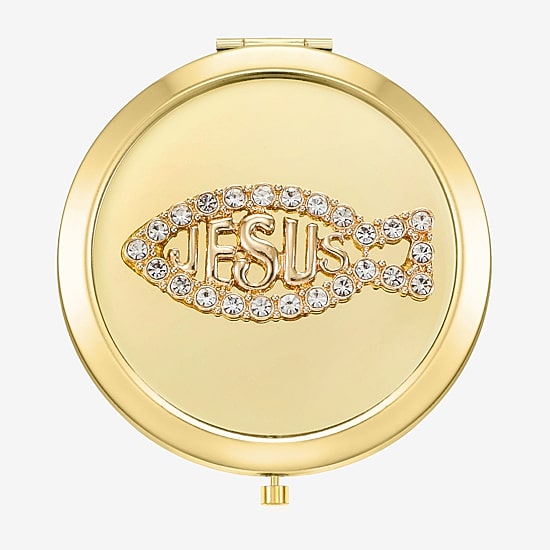 Monet Jewelry Gold Tone Compact Mirror