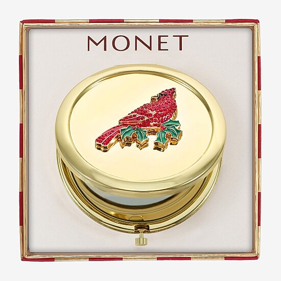 Monet Jewelry Gold Tone Compact Mirror