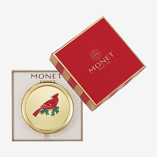 Monet Jewelry Gold Tone Compact Mirror