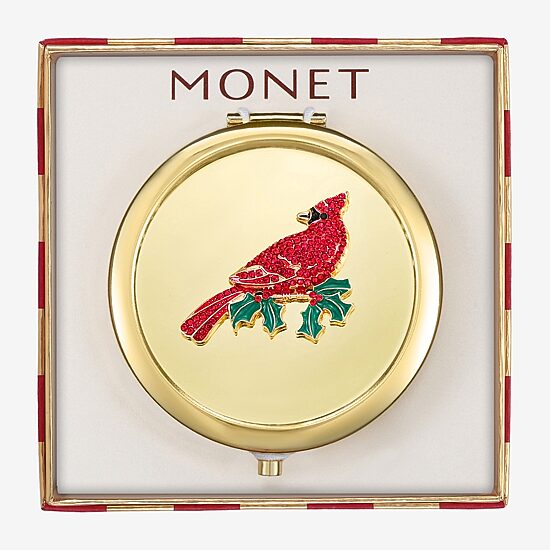 Monet Jewelry Gold Tone Compact Mirror