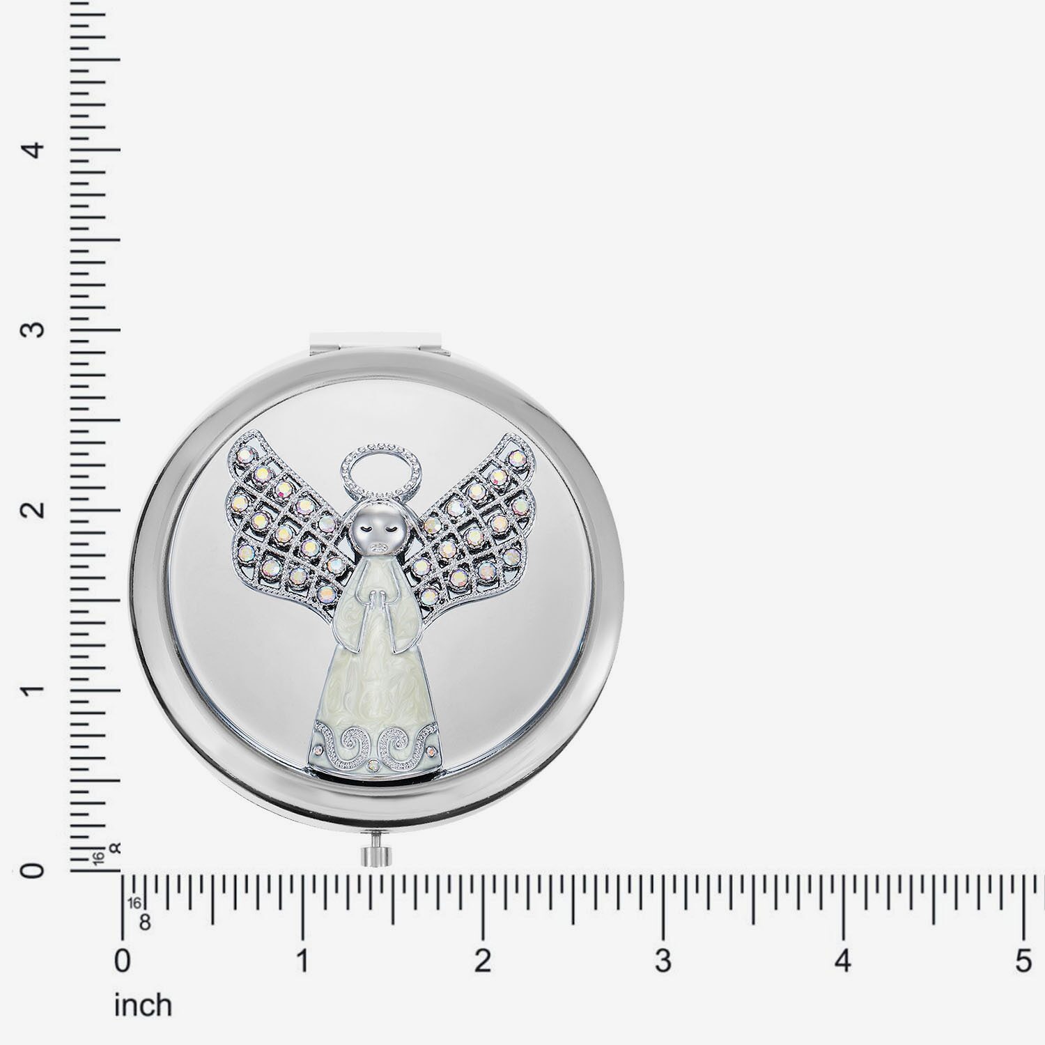 Monet Jewelry Silver Tone Angel Compact Mirror