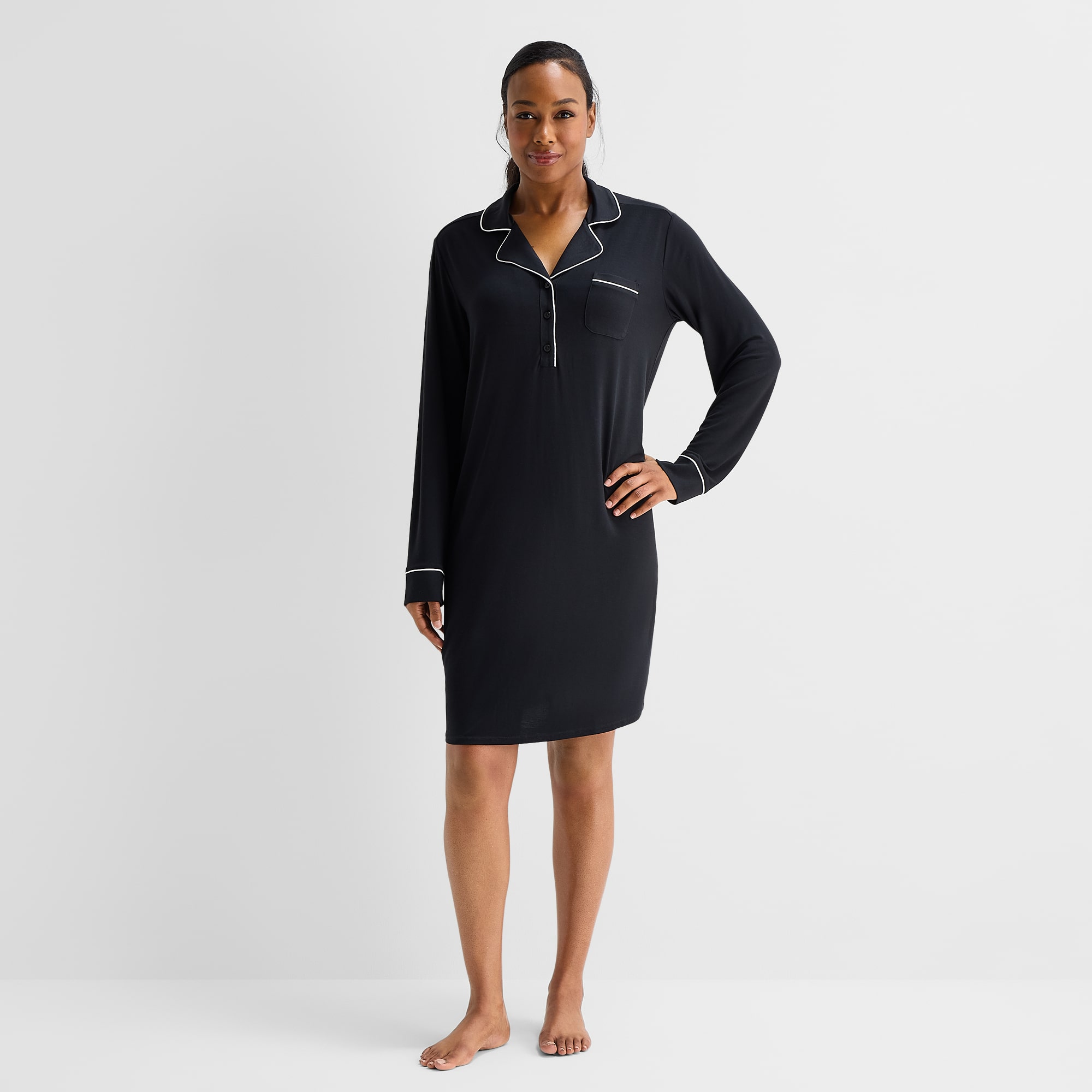 Liz Claiborne Cool and Calm Womens Long Sleeve Nightshirt