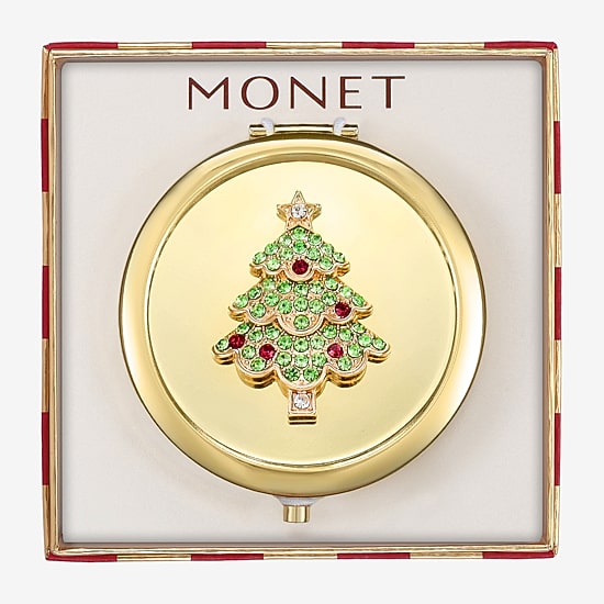Monet Jewelry Gold Tone Compact Mirror