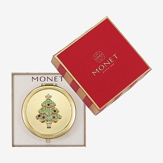 Monet Jewelry Gold Tone Compact Mirror