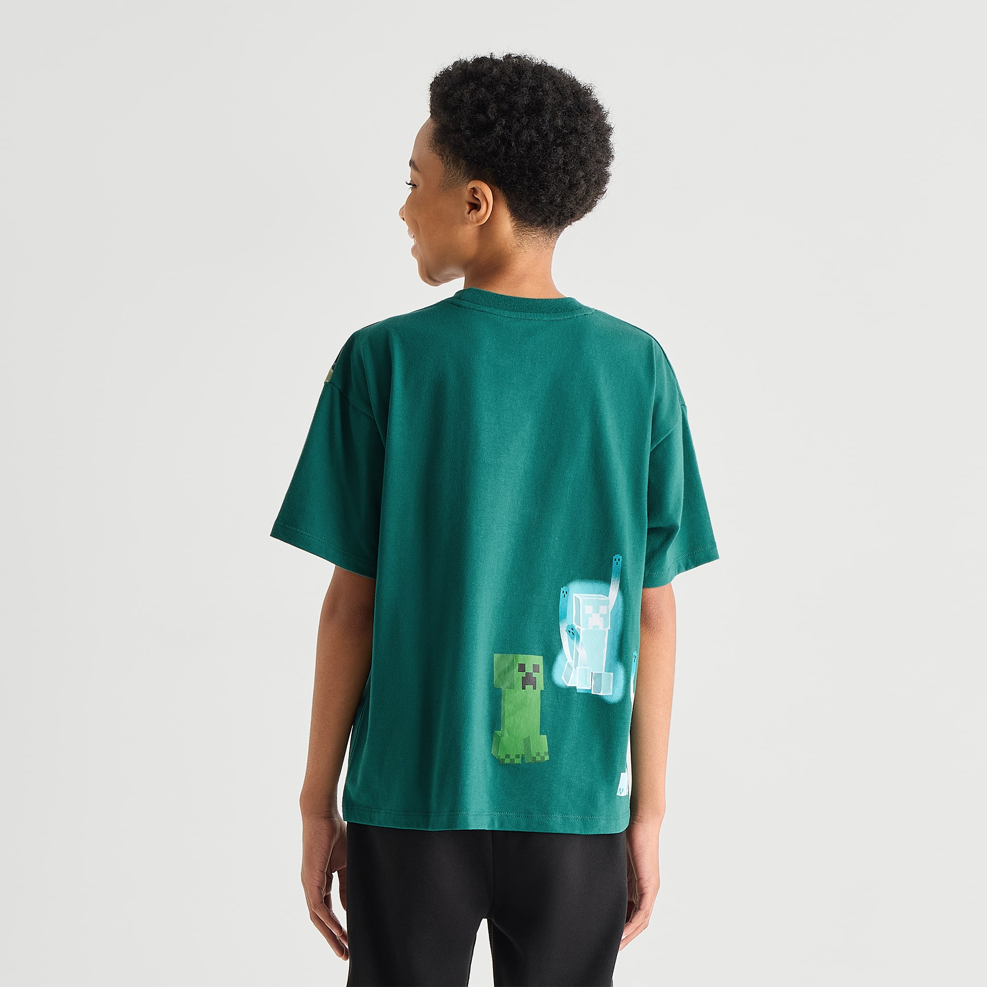 Little & Big Kid Boys Crew Neck Short Sleeve Oversized Minecraft Graphic T-Shirt