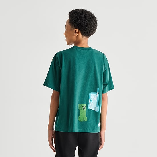 Little & Big Kid Boys Crew Neck Short Sleeve Oversized Minecraft Graphic T-Shirt