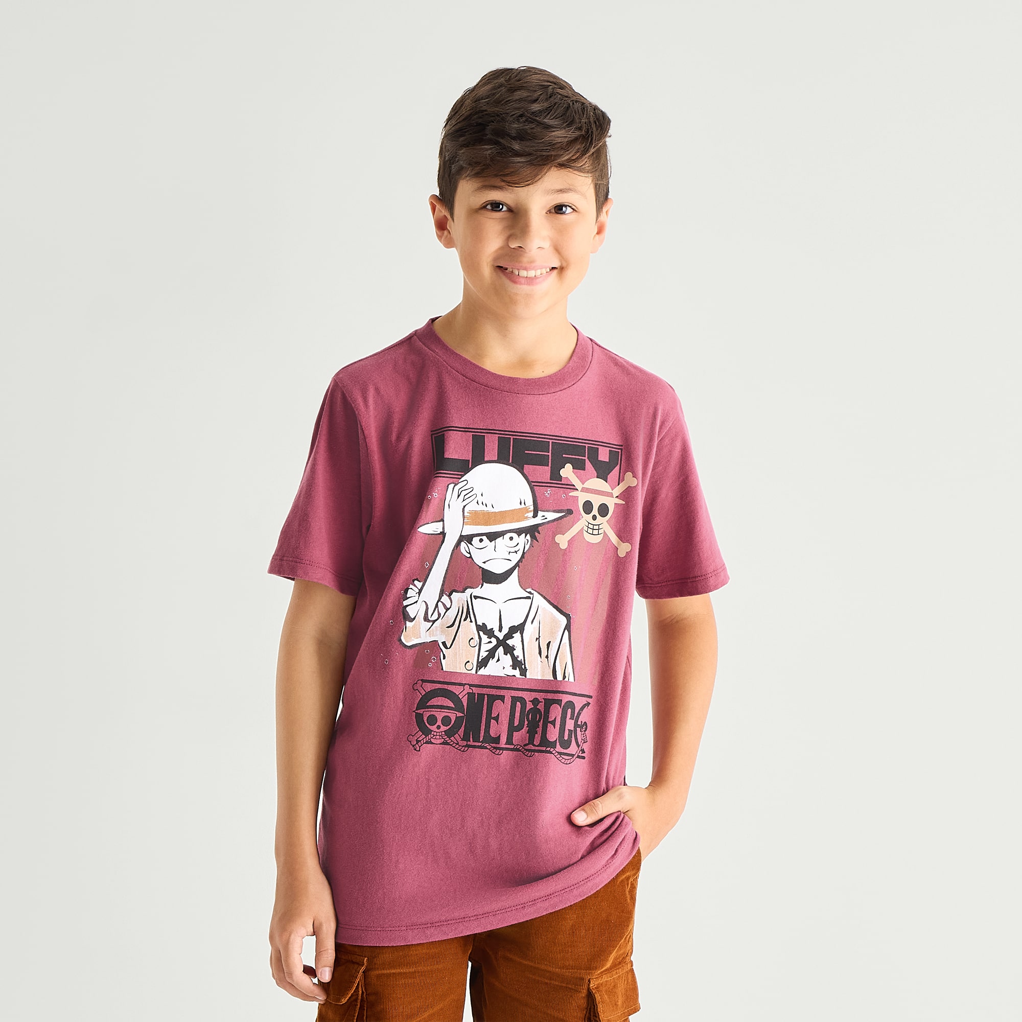 One Piece Little & Big Kid Boys Crew Neck Short Sleeve Regular Fit Graphic T-Shirt