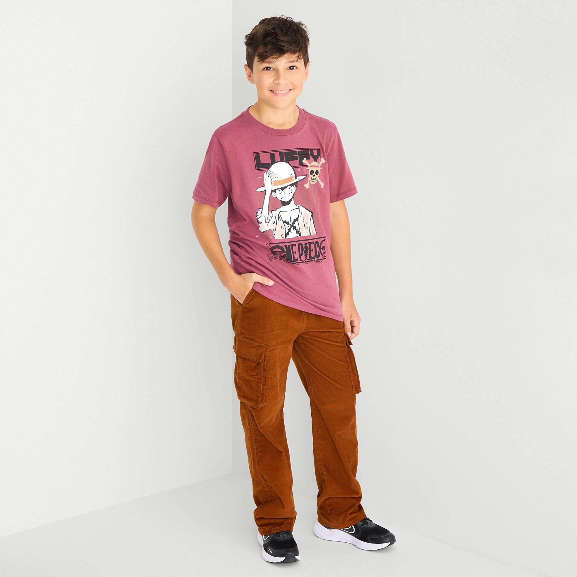 One Piece Little & Big Kid Boys Crew Neck Short Sleeve Regular Fit Graphic T-Shirt