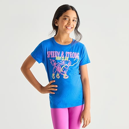 Xersion Little & Big Kid Girls Crew Neck Short Sleeve Regular Fit