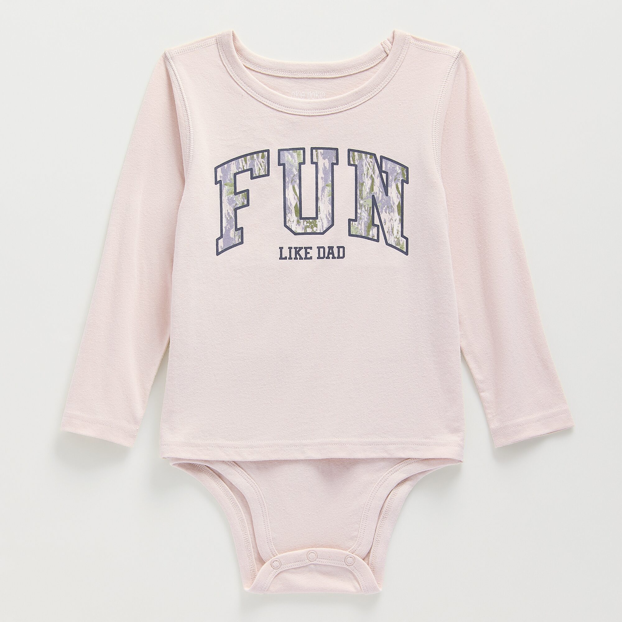 Okie Dokie Toddler Boys Hidden Access Opening Sensory Friendly Adaptive Crew Neck Long Sleeve Bodysuit