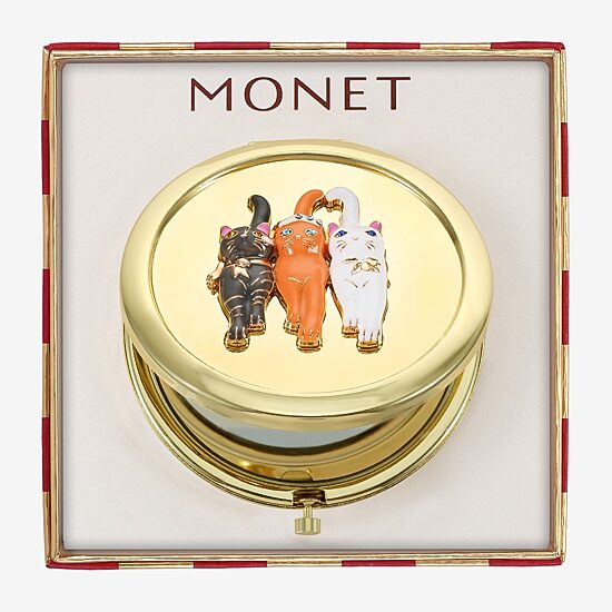 Monet Jewelry Gold Tone Compact Mirror