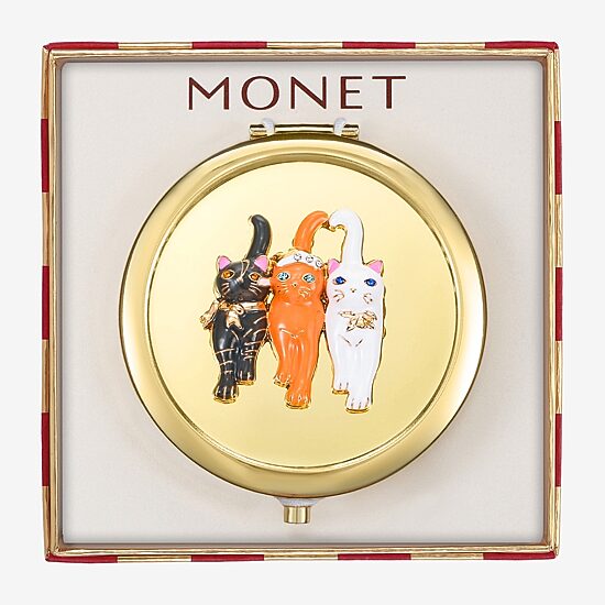 Monet Jewelry Gold Tone Compact Mirror