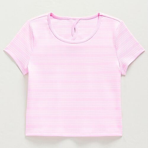 Xersion Little & Big Kid Girls Round Neck Short Sleeve Moisture Wicking Active T-shirt In Pink