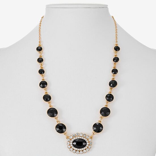 Monet Jewelry Womens Black 18 Inch Collar Necklace