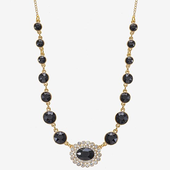 Monet Jewelry Womens Black 18 Inch Collar Necklace