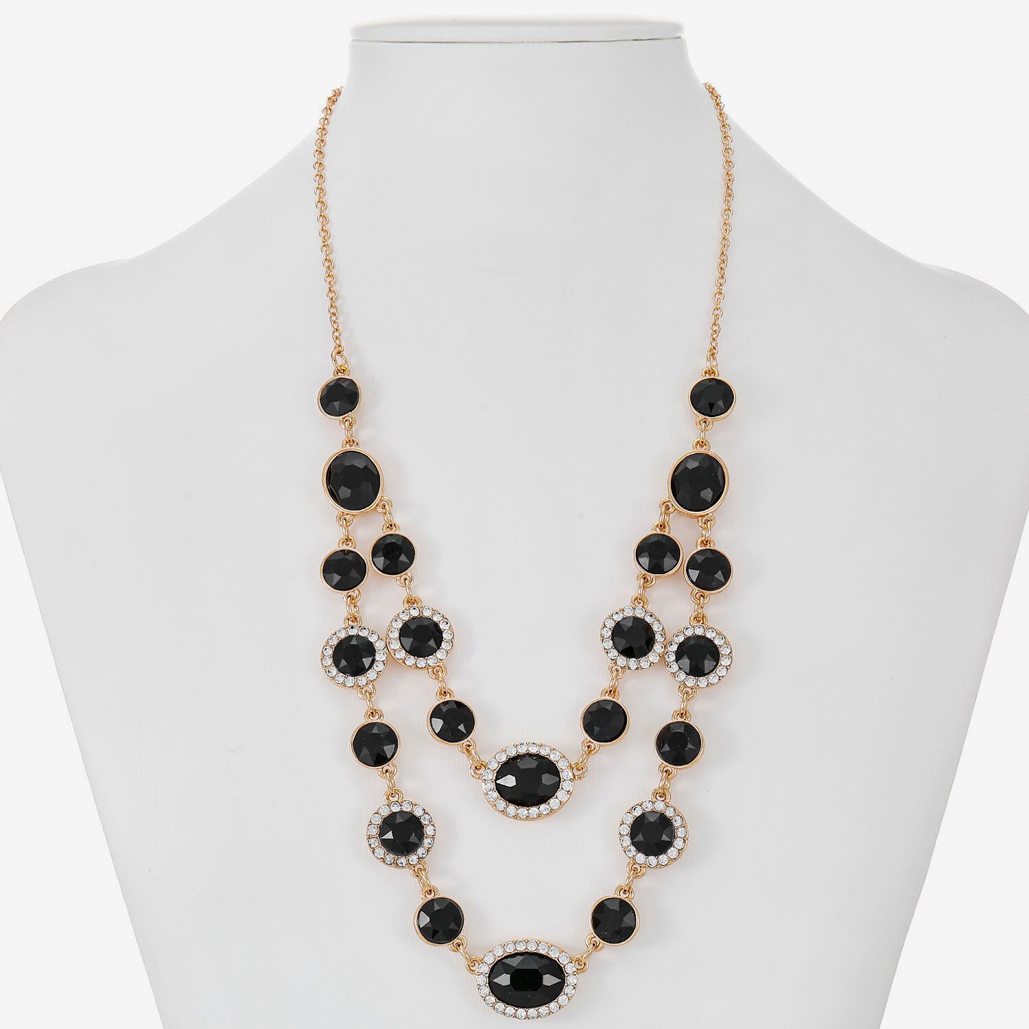 Monet Jewelry Womens Black Glass 18 Inch Strand Necklace